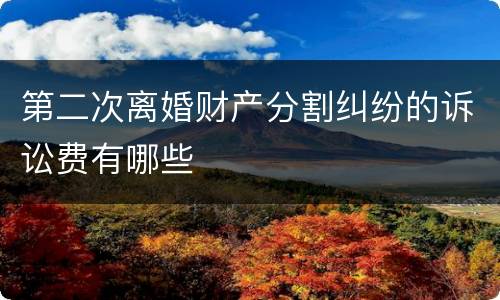 第二次离婚财产分割纠纷的诉讼费有哪些