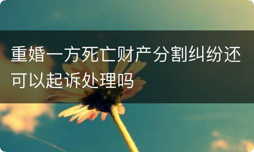 重婚一方死亡财产分割纠纷还可以起诉处理吗