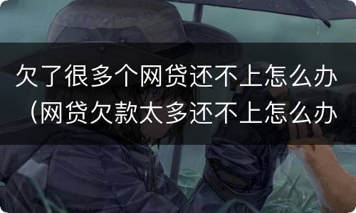 欠了很多个网贷还不上怎么办（网贷欠款太多还不上怎么办）