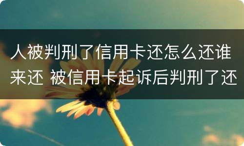 人被判刑了信用卡还怎么还谁来还 被信用卡起诉后判刑了还需要还钱吗