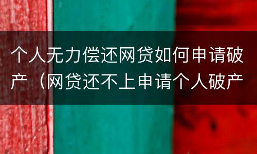 个人无力偿还网贷如何申请破产（网贷还不上申请个人破产）