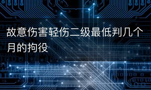 故意伤害轻伤二级最低判几个月的拘役