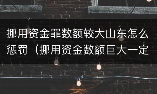 挪用资金罪数额较大山东怎么惩罚（挪用资金数额巨大一定构成犯罪）
