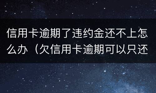 信用卡逾期了违约金还不上怎么办（欠信用卡逾期可以只还本金吗）