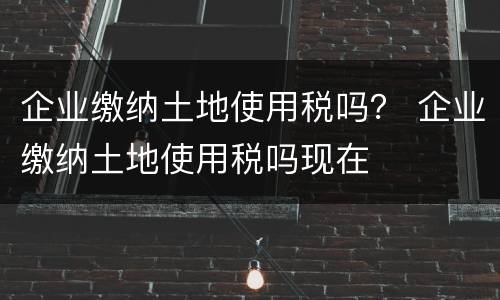 企业缴纳土地使用税吗？ 企业缴纳土地使用税吗现在