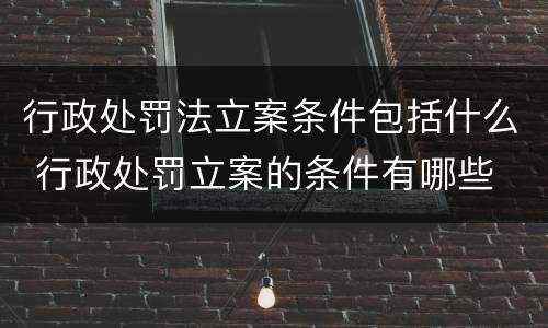 行政处罚法立案条件包括什么 行政处罚立案的条件有哪些