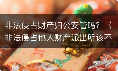 非法侵占财产归公安管吗？（非法侵占他人财产派出所该不该立案）