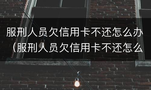 服刑人员欠信用卡不还怎么办（服刑人员欠信用卡不还怎么办呢）