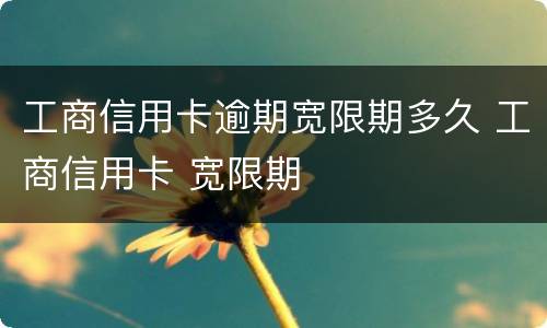工商信用卡逾期宽限期多久 工商信用卡 宽限期