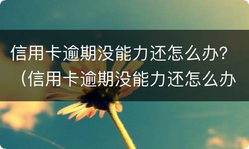 信用卡逾期没能力还怎么办？（信用卡逾期没能力还怎么办,会不会影响孩子和家人）