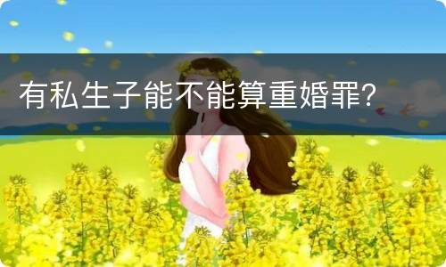 有私生子能不能算重婚罪？