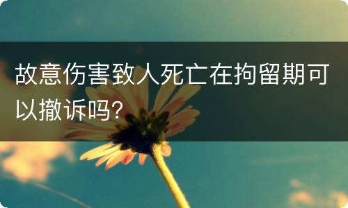 故意伤害致人死亡在拘留期可以撤诉吗？