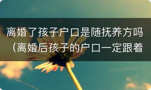 离婚了孩子户口是随抚养方吗（离婚后孩子的户口一定跟着抚养权吗）