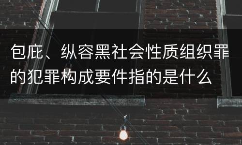 包庇、纵容黑社会性质组织罪的犯罪构成要件指的是什么