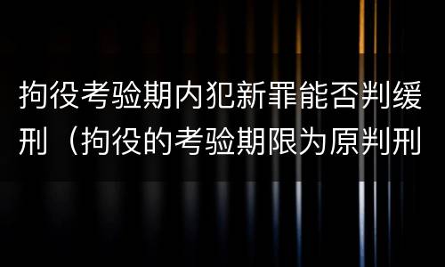 拘役考验期内犯新罪能否判缓刑（拘役的考验期限为原判刑期以上）
