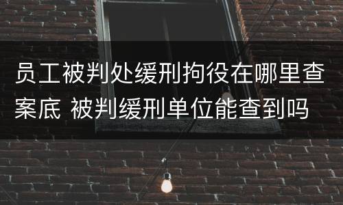 员工被判处缓刑拘役在哪里查案底 被判缓刑单位能查到吗
