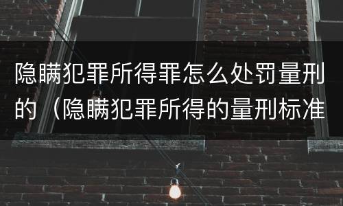 隐瞒犯罪所得罪怎么处罚量刑的（隐瞒犯罪所得的量刑标准）