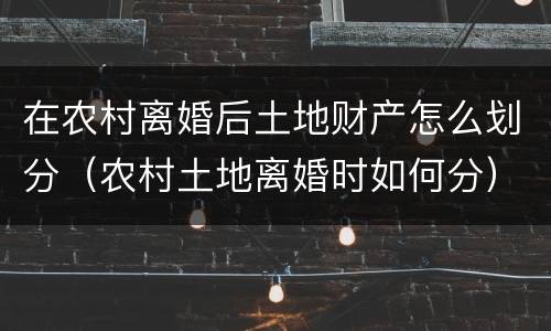 在农村离婚后土地财产怎么划分（农村土地离婚时如何分）