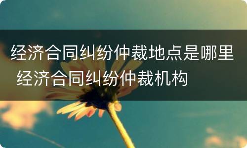 经济合同纠纷仲裁地点是哪里 经济合同纠纷仲裁机构