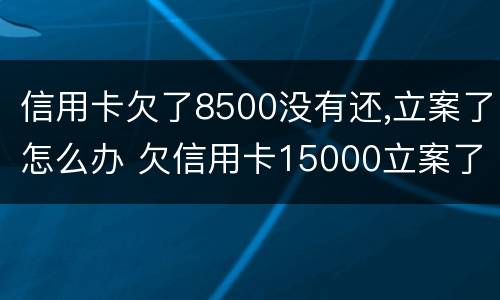 信用卡欠了8500没有还,立案了怎么办 欠信用卡15000立案了