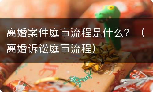 离婚案件庭审流程是什么？（离婚诉讼庭审流程）