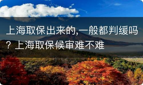 上海取保出来的,一般都判缓吗? 上海取保候审难不难