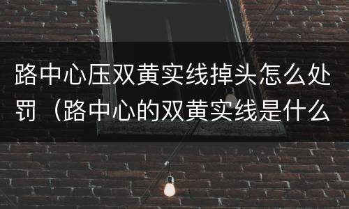 路中心压双黄实线掉头怎么处罚（路中心的双黄实线是什么含义）