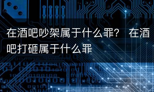 在酒吧吵架属于什么罪？ 在酒吧打砸属于什么罪