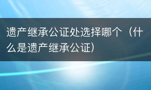 遗产继承公证处选择哪个（什么是遗产继承公证）