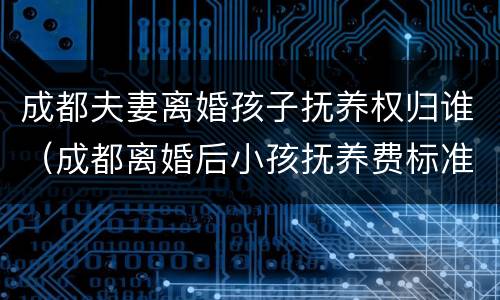 成都夫妻离婚孩子抚养权归谁（成都离婚后小孩抚养费标准）