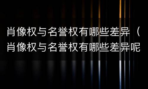 肖像权与名誉权有哪些差异（肖像权与名誉权有哪些差异呢）