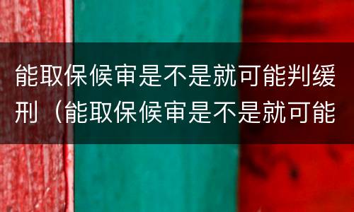 能取保候审是不是就可能判缓刑（能取保候审是不是就可能判缓刑了）