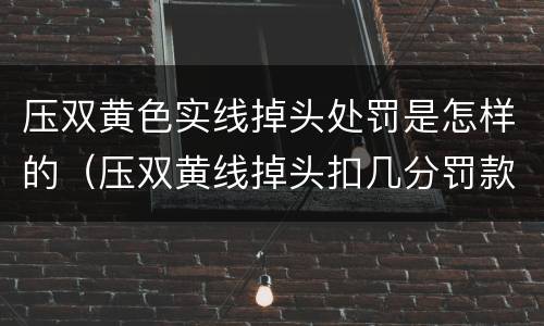 压双黄色实线掉头处罚是怎样的（压双黄线掉头扣几分罚款多少）