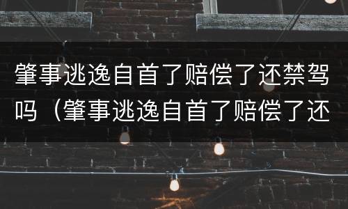 肇事逃逸自首了赔偿了还禁驾吗（肇事逃逸自首了赔偿了还禁驾吗怎么处理）