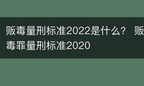 贩毒量刑标准2022是什么？ 贩毒罪量刑标准2020
