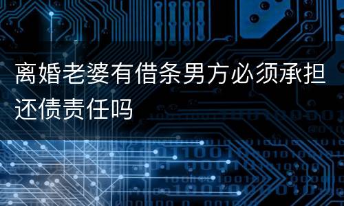 离婚老婆有借条男方必须承担还债责任吗
