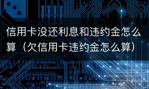信用卡没还利息和违约金怎么算（欠信用卡违约金怎么算）