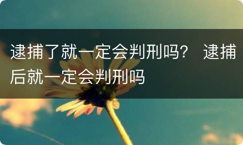 逮捕了就一定会判刑吗？ 逮捕后就一定会判刑吗