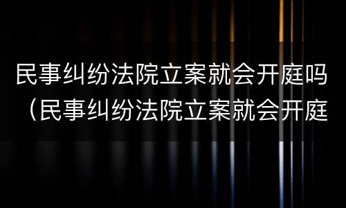 民事纠纷法院立案就会开庭吗（民事纠纷法院立案就会开庭吗）