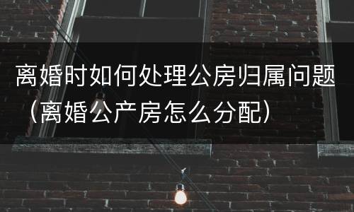 离婚时如何处理公房归属问题（离婚公产房怎么分配）