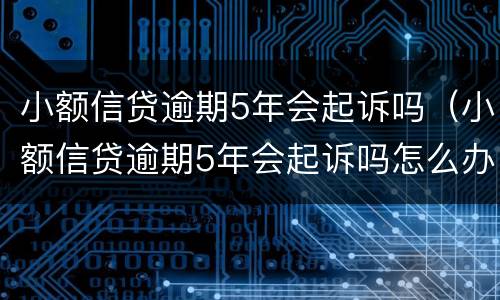 小额信贷逾期5年会起诉吗（小额信贷逾期5年会起诉吗怎么办）