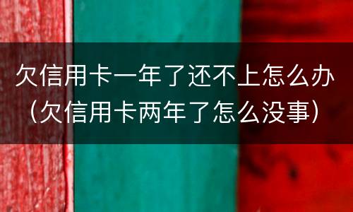 欠信用卡一年了还不上怎么办（欠信用卡两年了怎么没事）