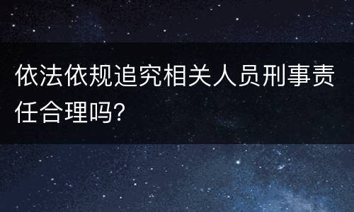 依法依规追究相关人员刑事责任合理吗？