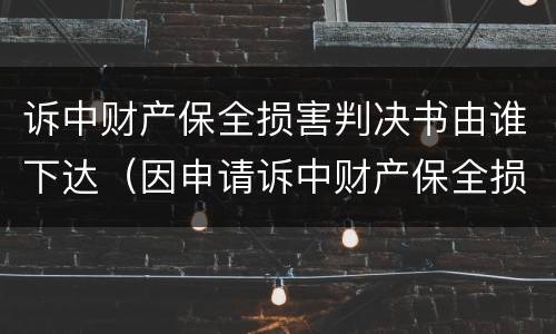 诉中财产保全损害判决书由谁下达（因申请诉中财产保全损害责任民事判决书）
