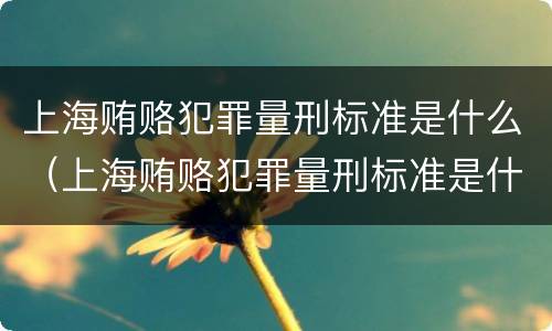 上海贿赂犯罪量刑标准是什么（上海贿赂犯罪量刑标准是什么）