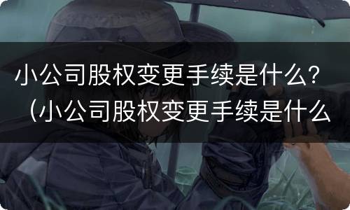 小公司股权变更手续是什么？（小公司股权变更手续是什么意思）