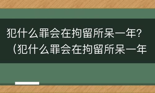犯什么罪会在拘留所呆一年？（犯什么罪会在拘留所呆一年的人）