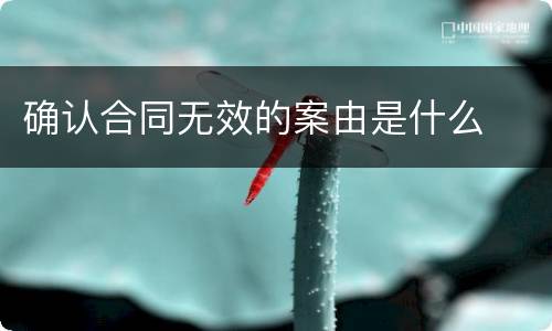确认合同无效的案由是什么