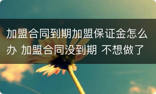 加盟合同到期加盟保证金怎么办 加盟合同没到期 不想做了 保证金不退