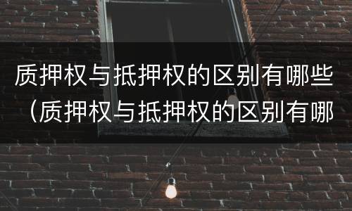 质押权与抵押权的区别有哪些（质押权与抵押权的区别有哪些呢）